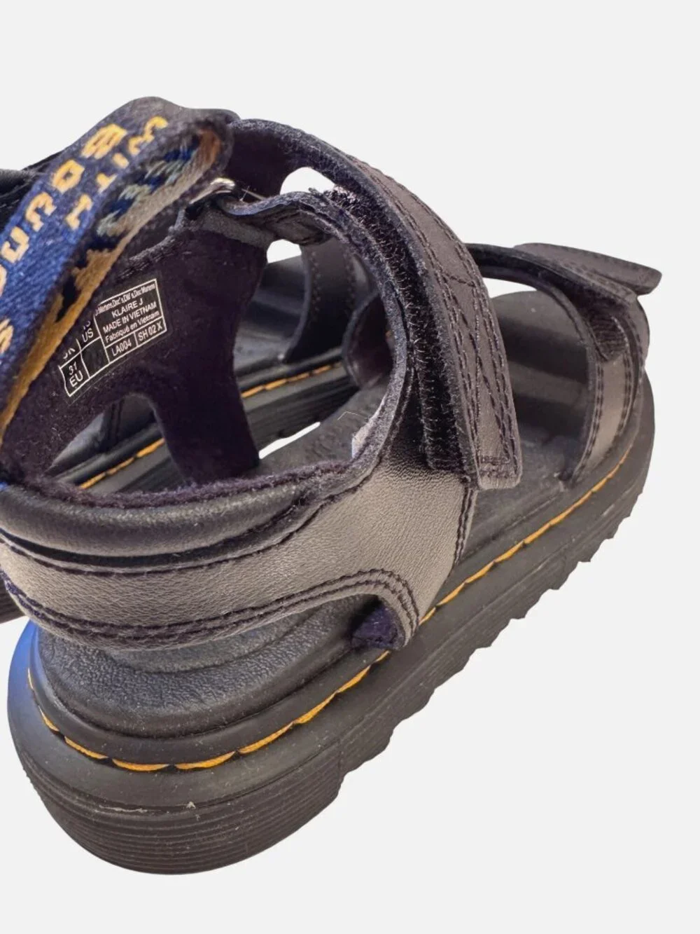 Dr Martens Klaire ReWair Size 13 Youth Soft Wair Black NWB Adjustable